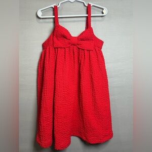 Old Navy Bright Red Textured Bow‎ Dress, 4T